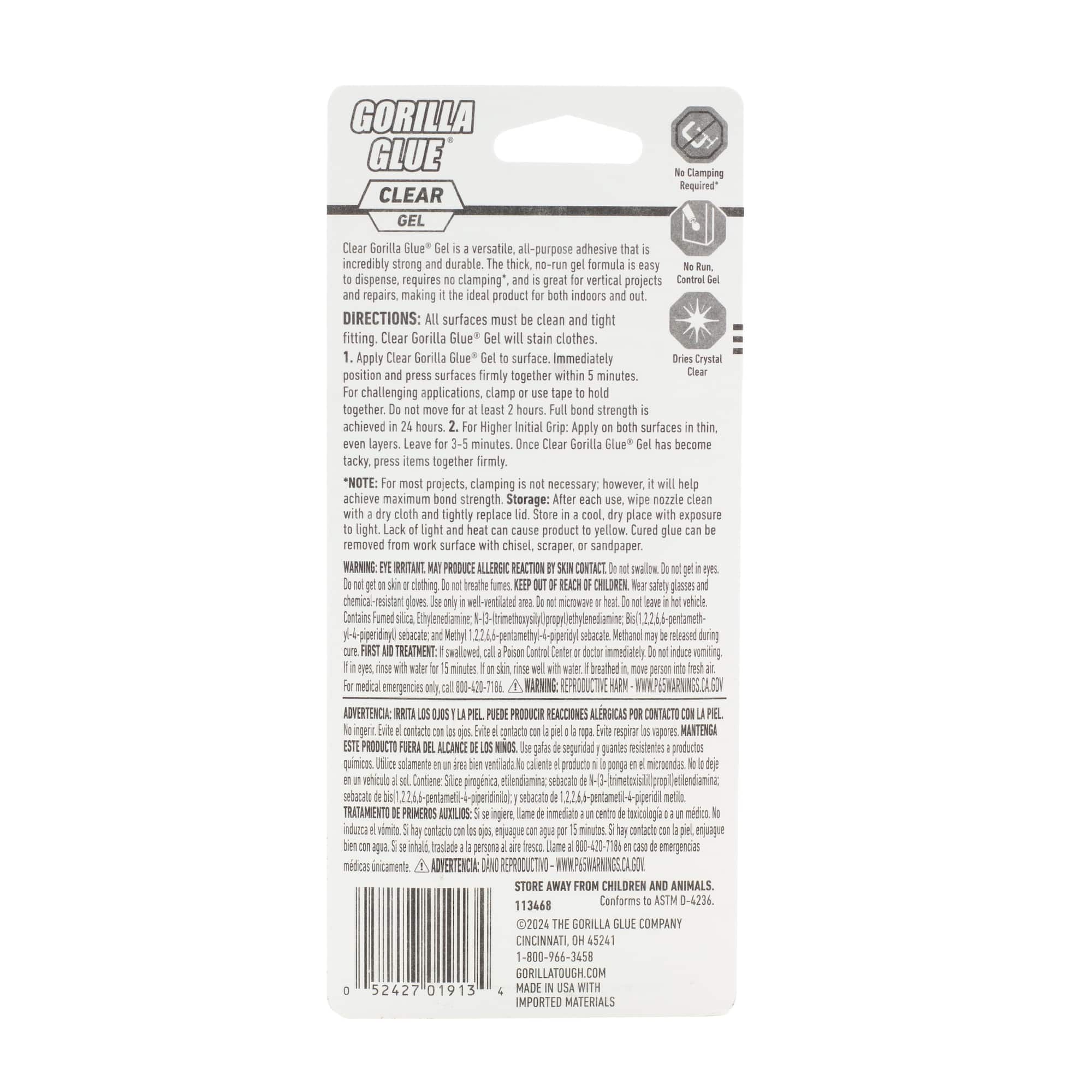 Gorilla® Clear Glue Gel Tube
